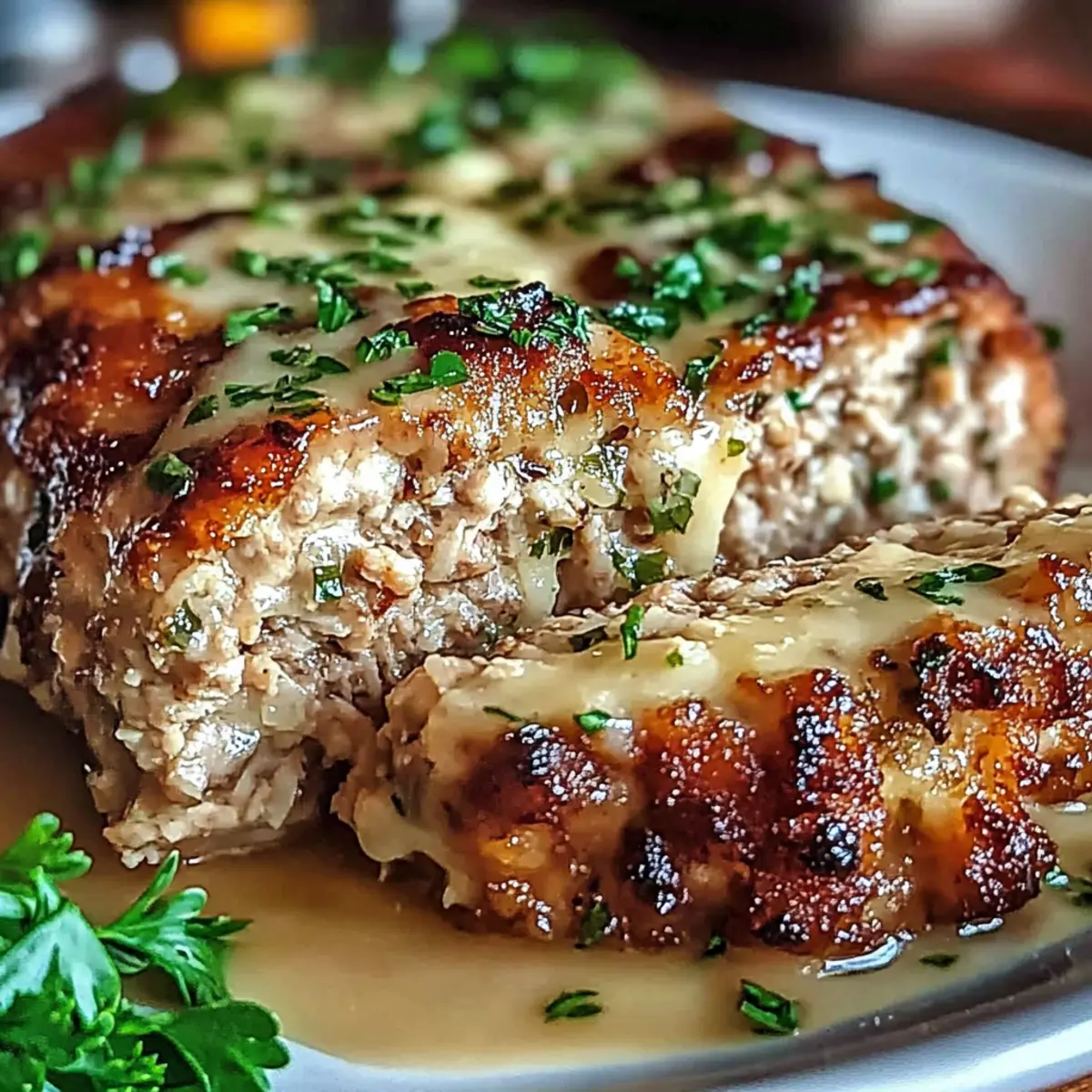 Garlic Parmesan Chicken Meatloaf