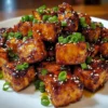 Crispy honey garlic tofu