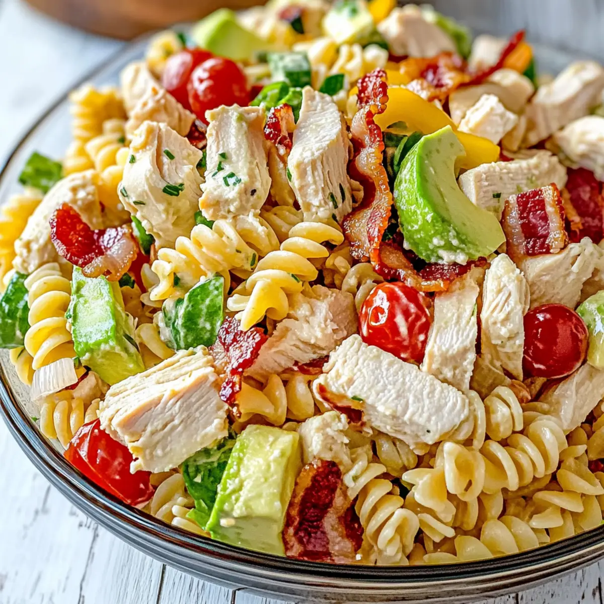 Zesty Chicken Club Pasta Salad Perfect for Summer Gatherings 3 3c82d2d3 b81a 4540 b1d4