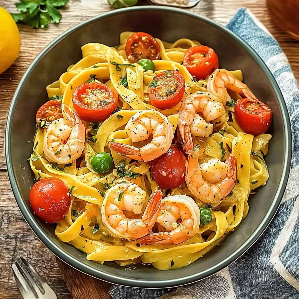 Creamy Shrimp Tagliatelle