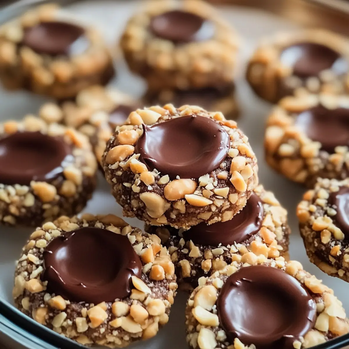 Chocolate Hazelnut Thumbprint Cookies