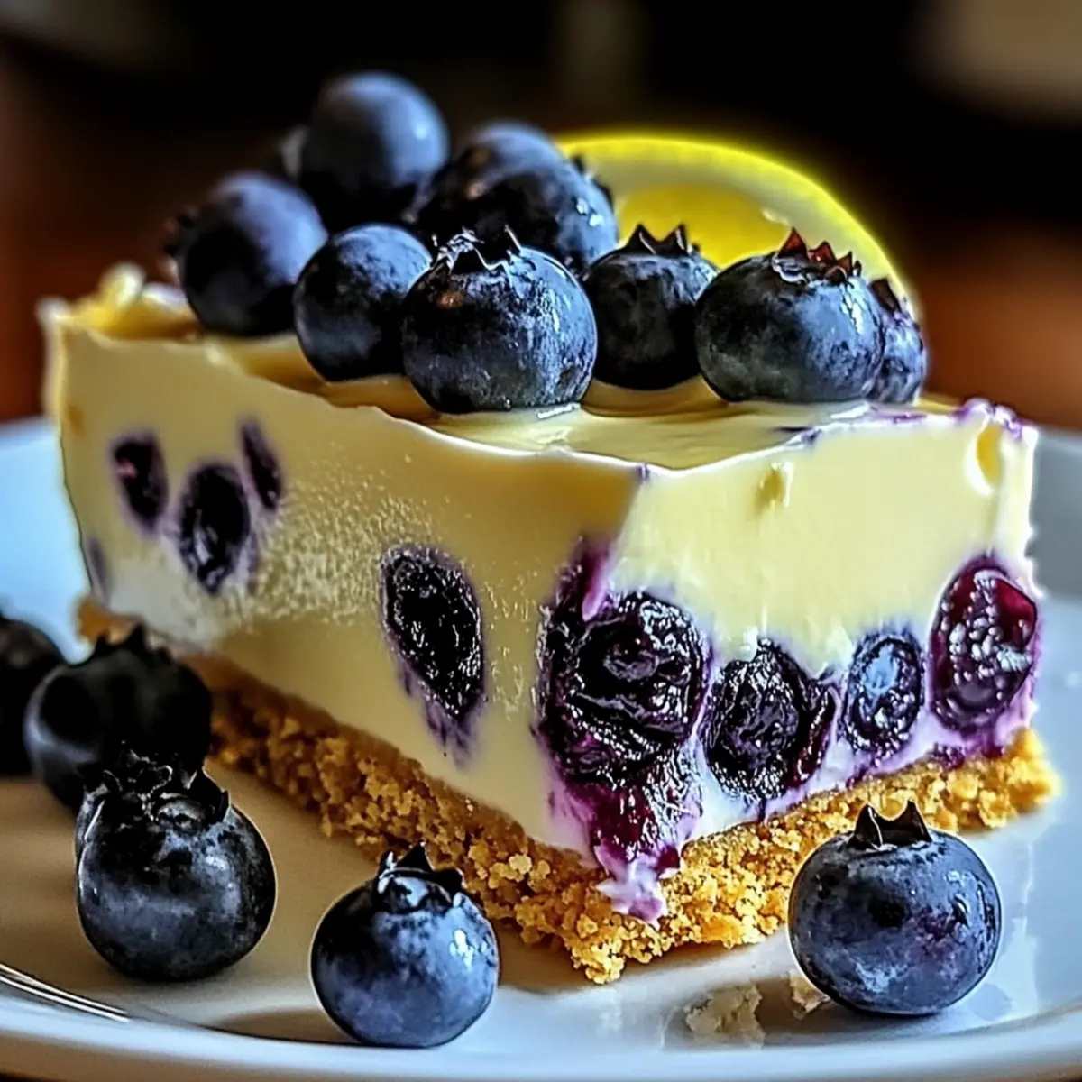 No-Bake Blueberry Cream Cake