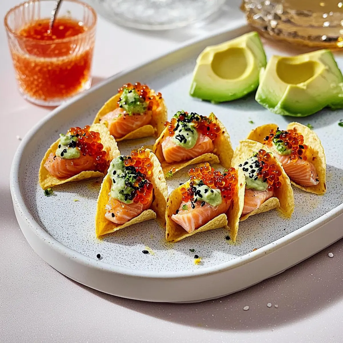 spicy salmon mini tacos
