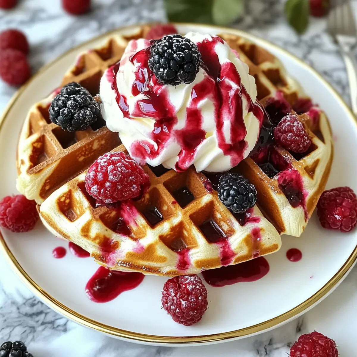 Red Velvet Marble Waffles