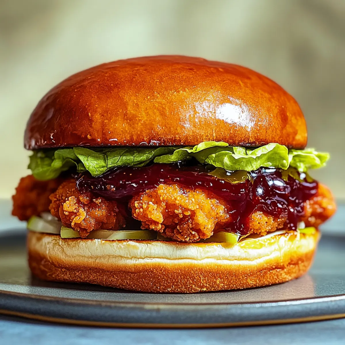 Gochujang-Glazed Fried Chicken Sandwich