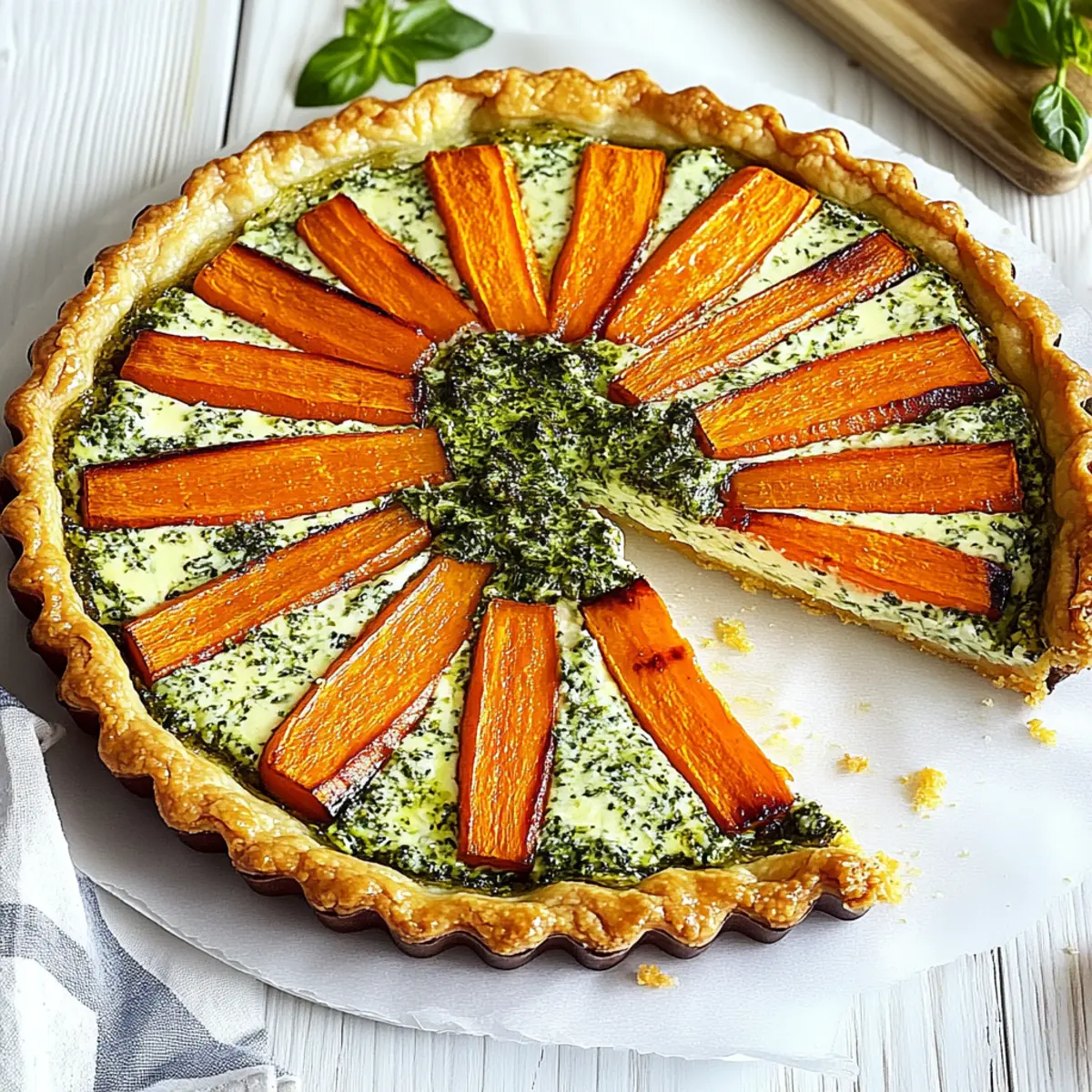 Carrot Tart with Green Goddess Ricotta