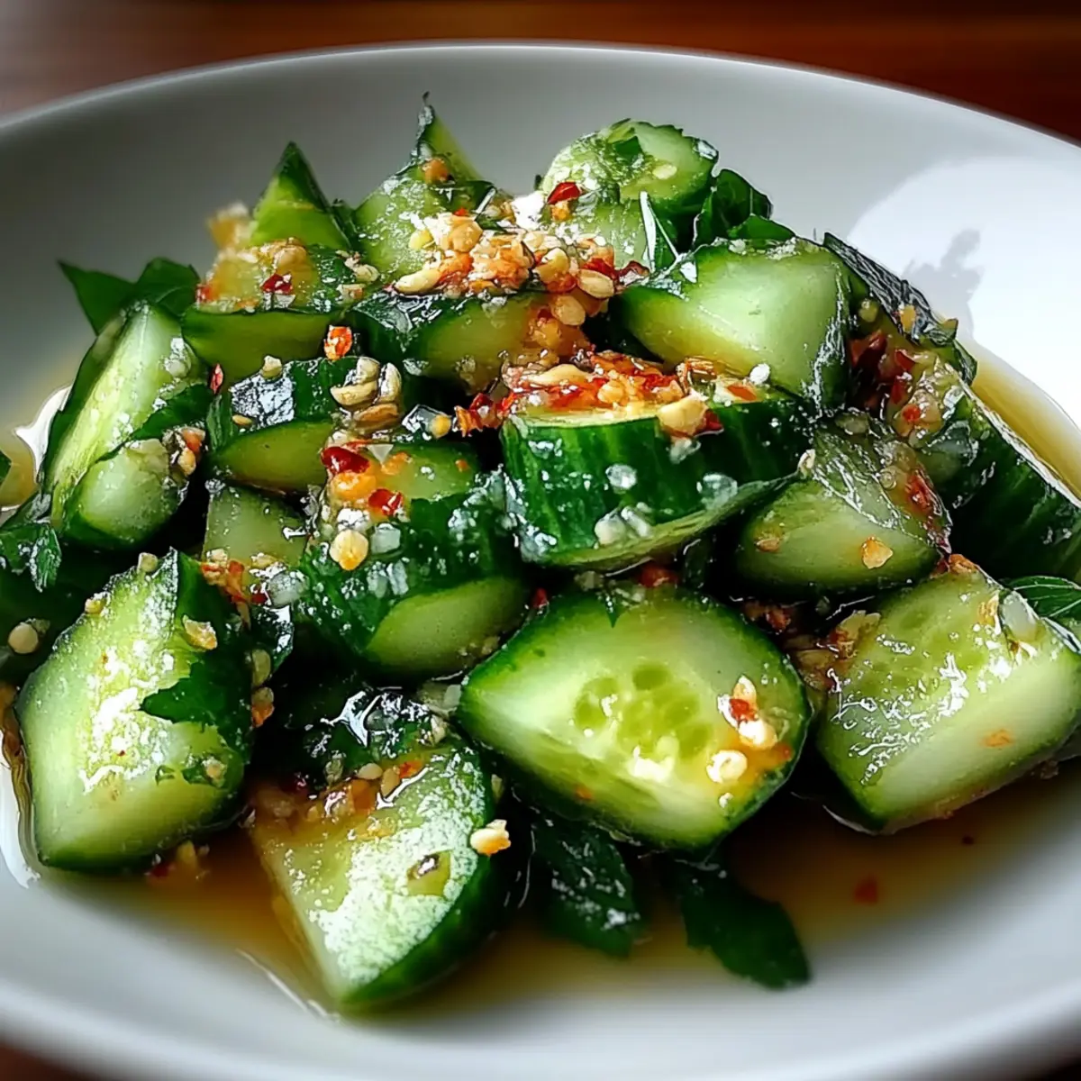 Delicious Garlic Cucumber Salad