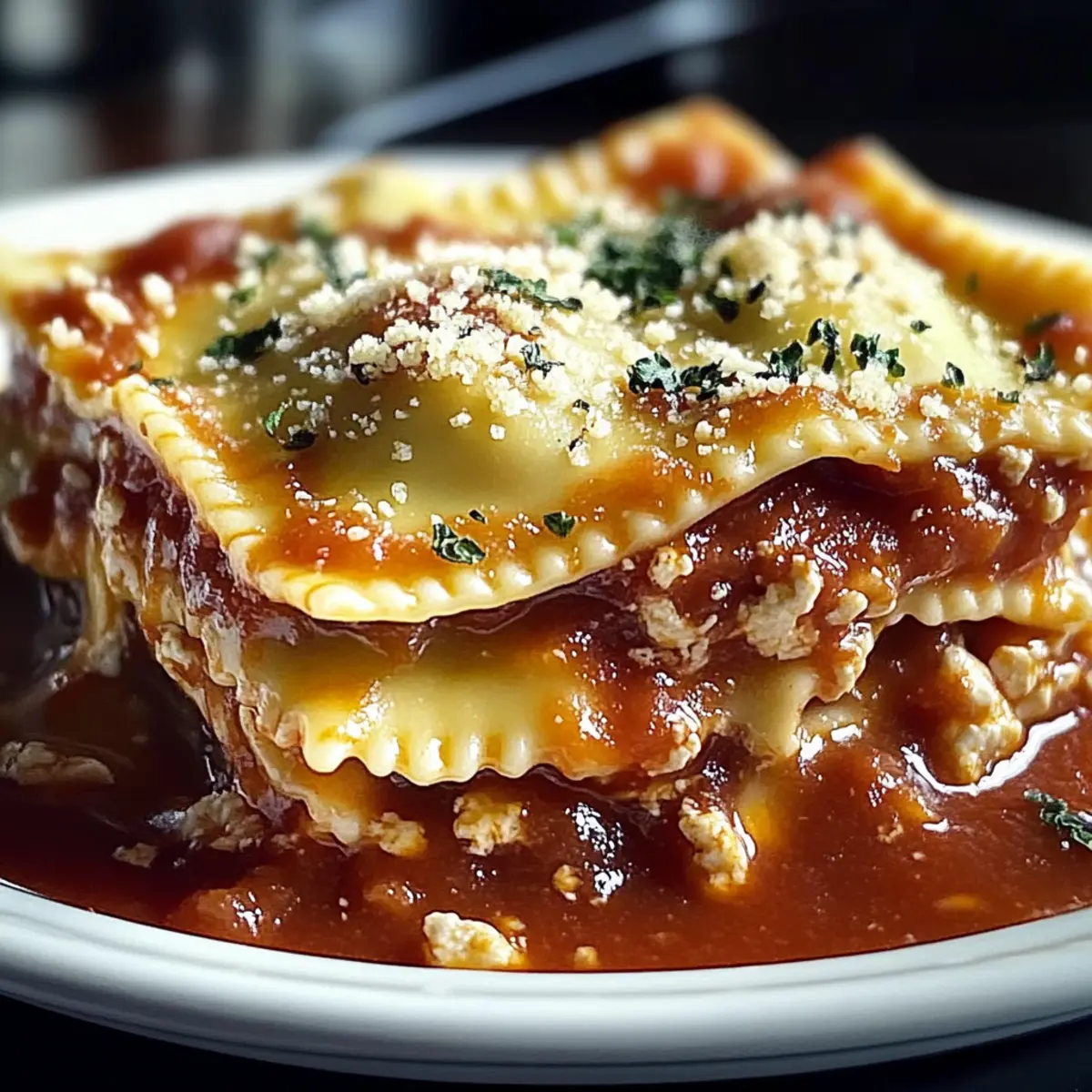 Crockpot Ravioli Lasagna