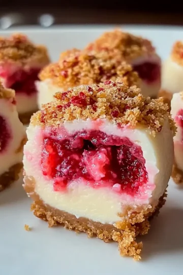 Strawberry Crunch Cheesecake Bites