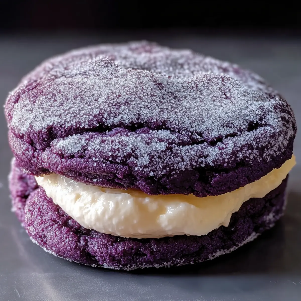 Ube Crinkle Sandwich Cookies