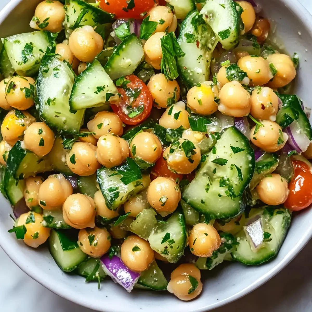 Marinated Chickpea Cucumber Salad