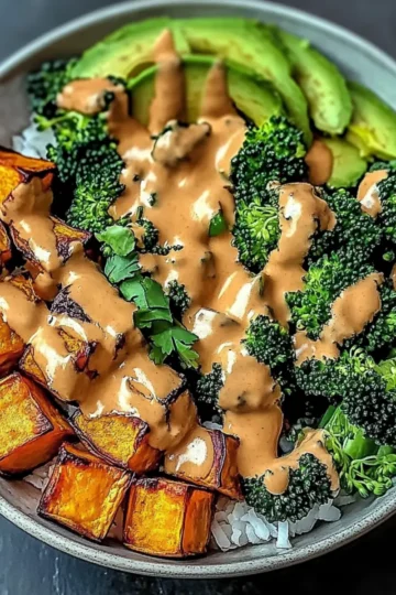 Peanut Sweet Potato Buddha Bowl
