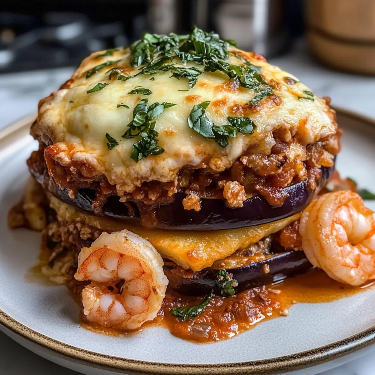 Seafood Eggplant Parmigiana