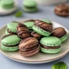 Mint Chocolate Macarons