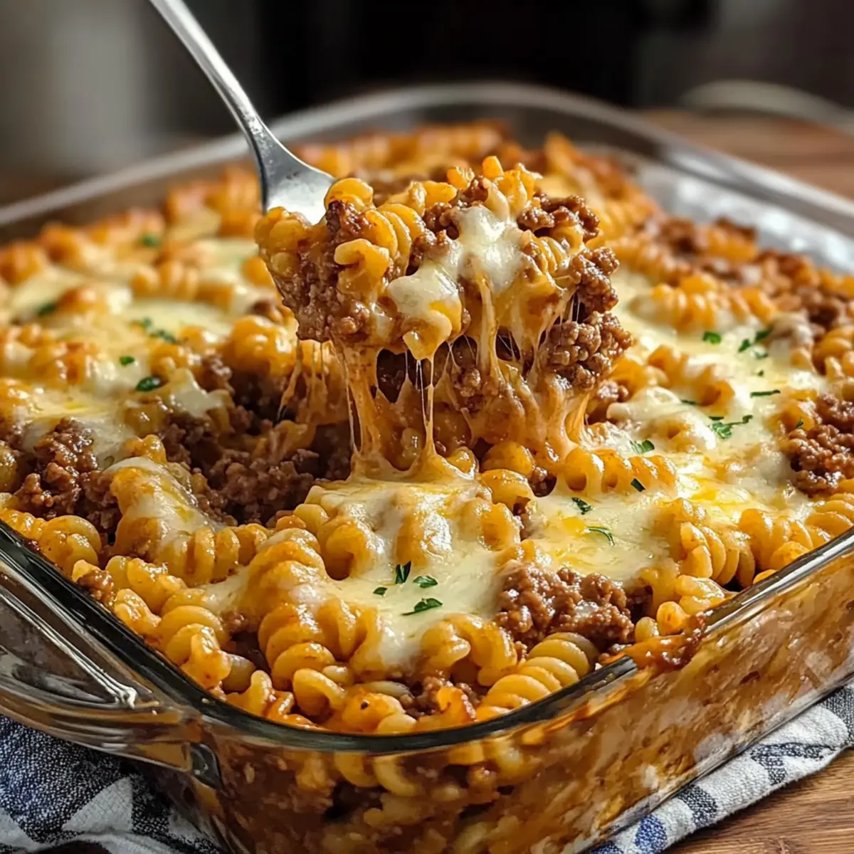 Cheesy Hamburger Casserole Bake