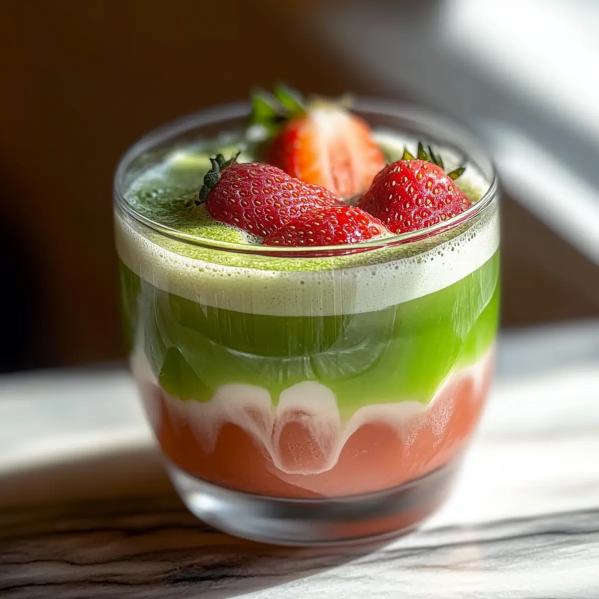 strawberry matcha latte