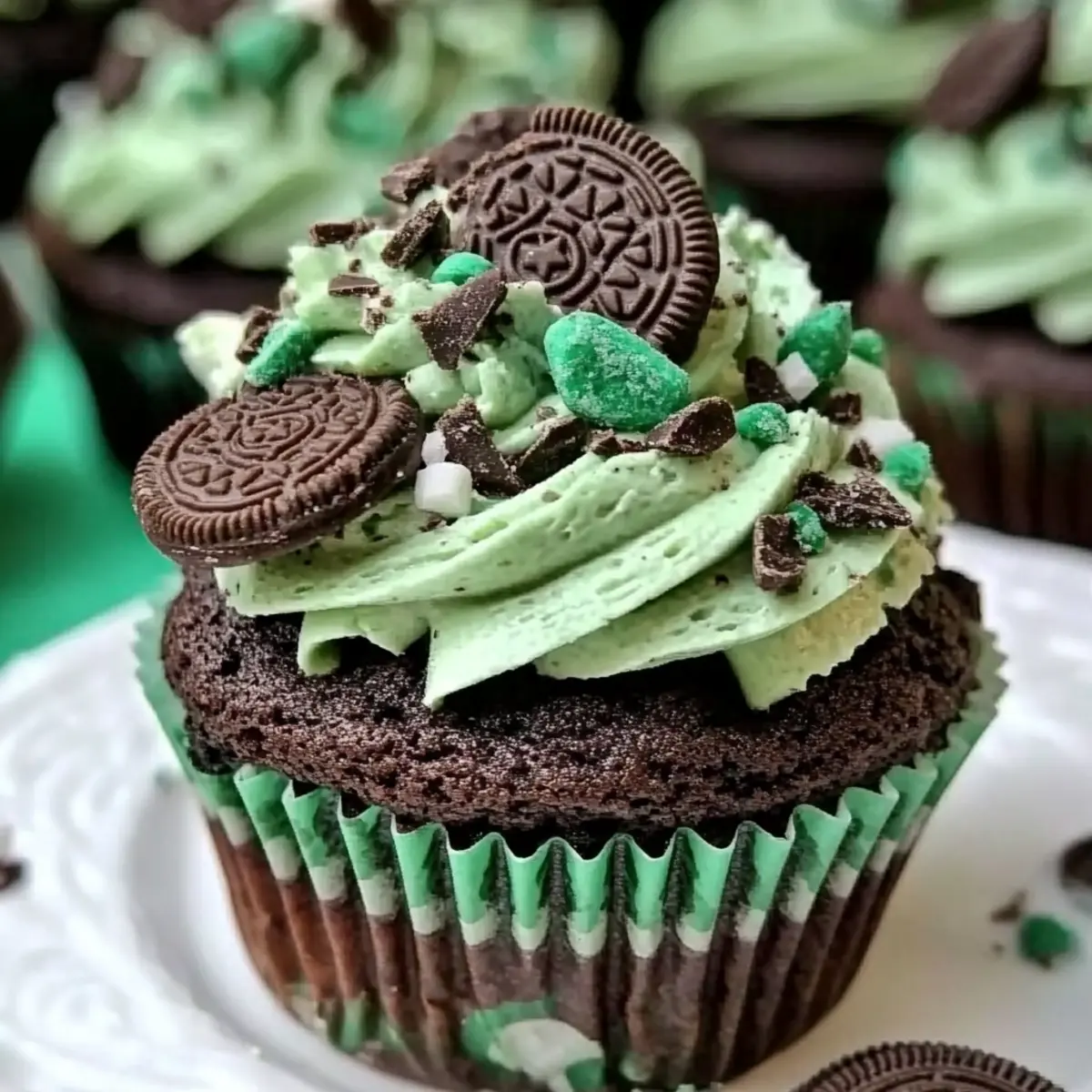 St. Patricks Day Mint Oreo Cupcake