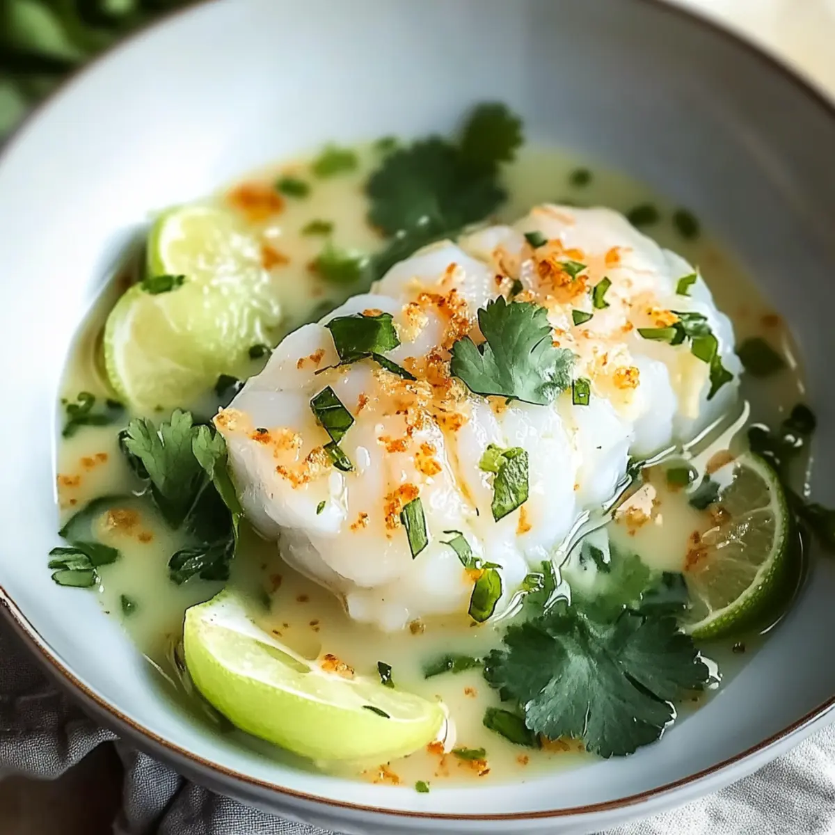 Coconut Poached Cod with Ginger and Lime