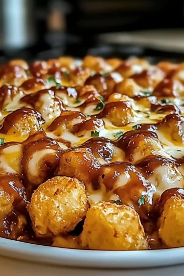 Easy BBQ Chicken Tater Tot Casserole