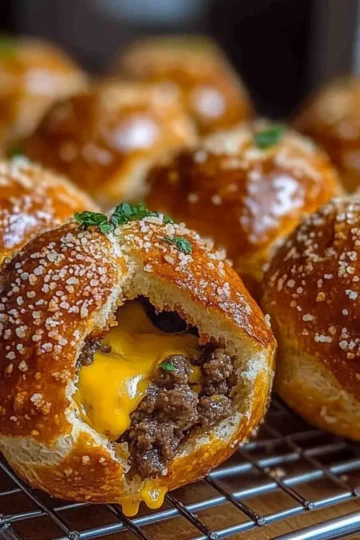 Cheeseburger Pretzel Bombs