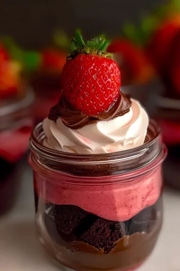 Chocolate Strawberry Mousse Cake Parfaits
