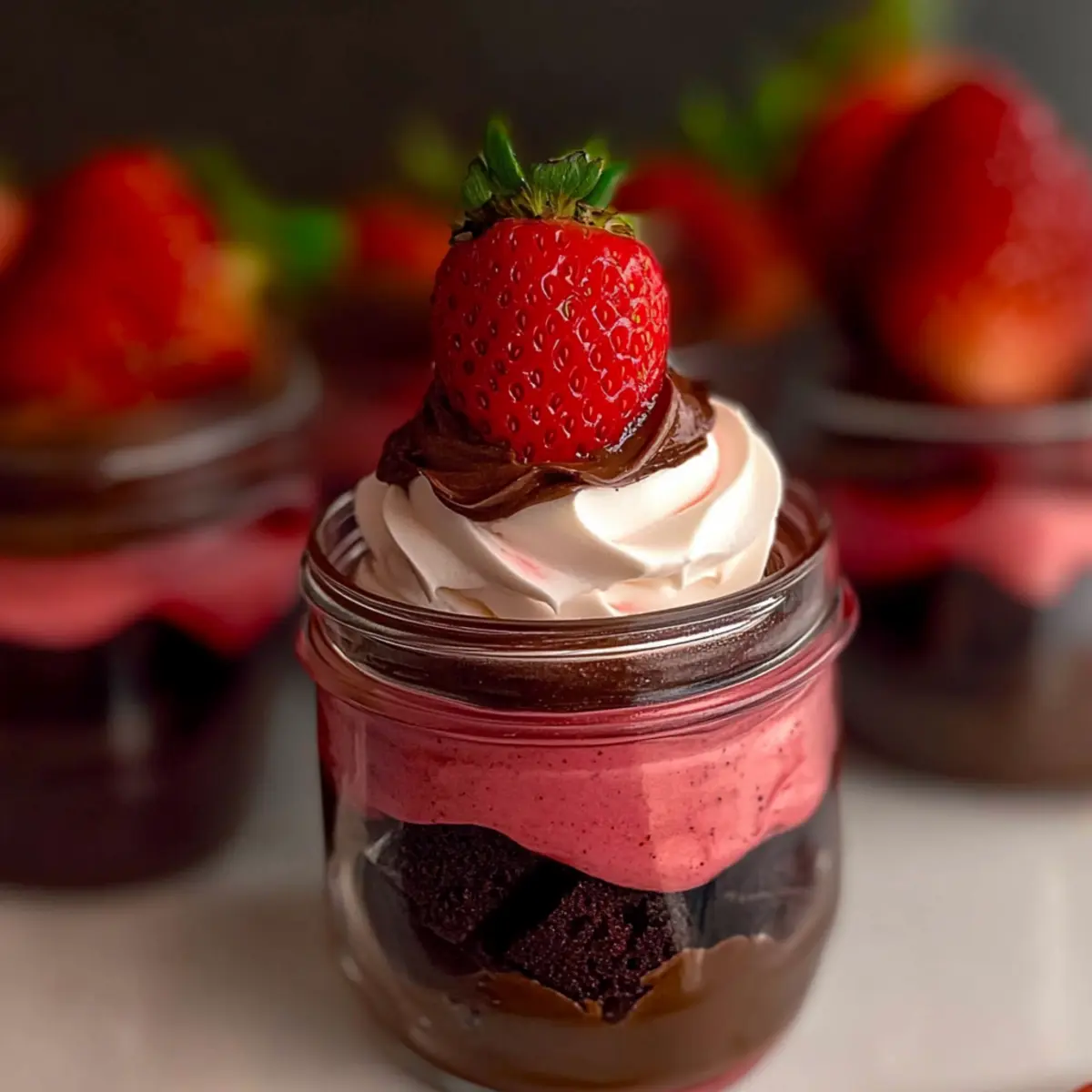 Chocolate Strawberry Mousse Cake Parfaits