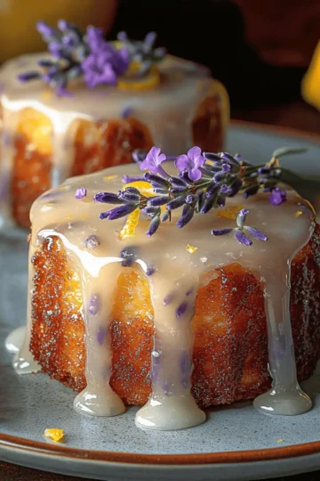 Mini Lemon Cakes with Lavender Glaze
