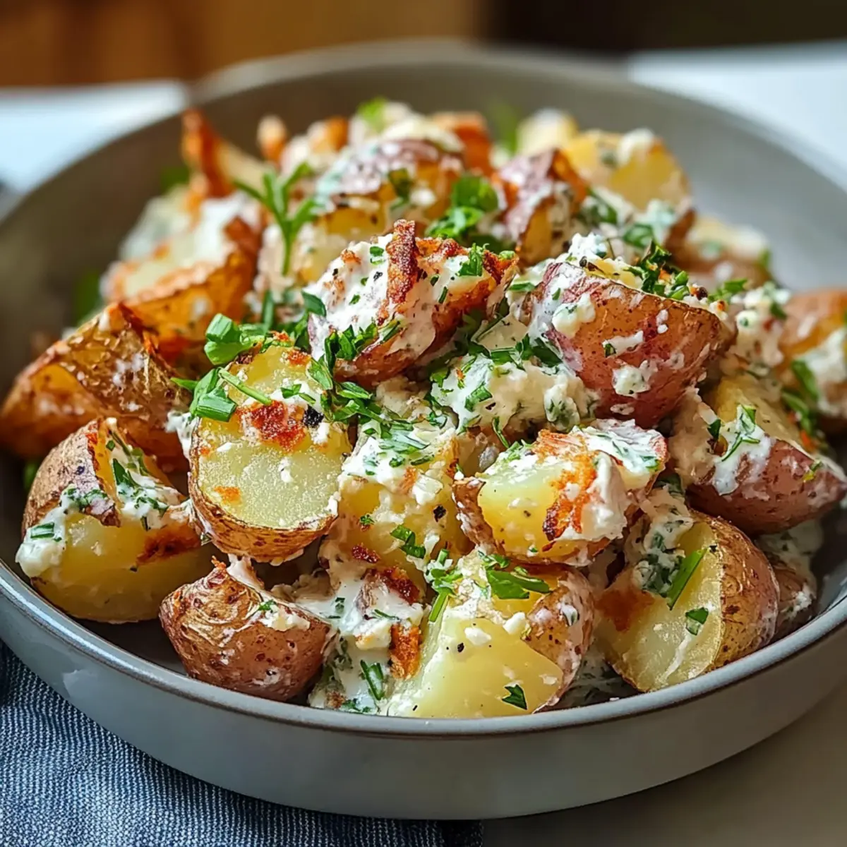 Crispy Smashed Potato Salad