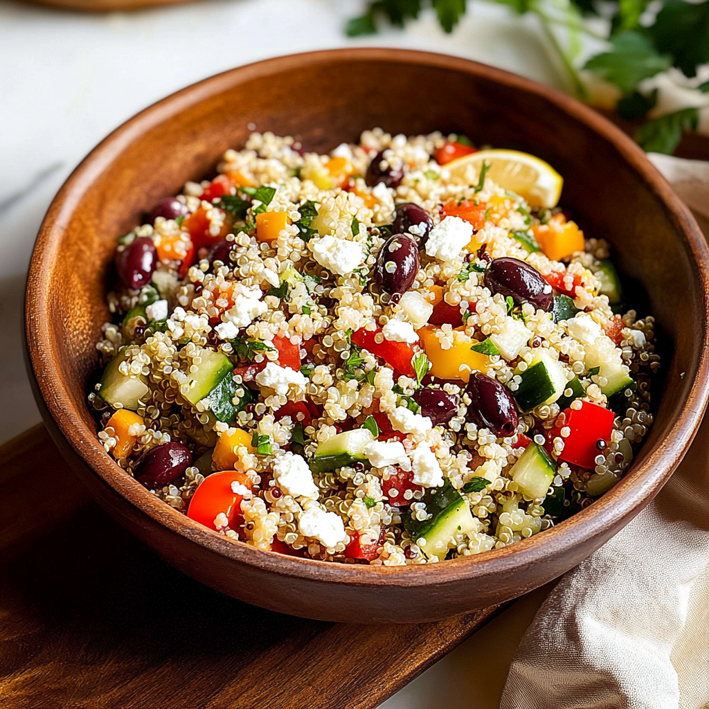 Healthy Lemon Quinoa Salad with Feta and Olives 2 Healthy Lemon Quinoa Salad with Feta and Olives