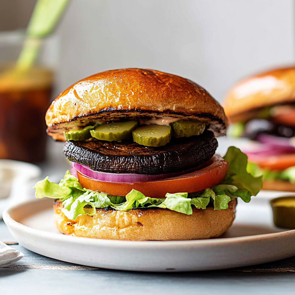 Portobello Mushroom Burgers: Healthy Vegetarian Dinner Ideas 2 Portobello Mushroom Burgers: Healthy Vegetarian Dinner Ideas