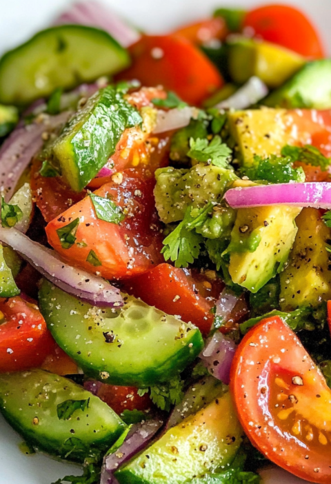 Delicious Tomato Cucumber Avocado Salad