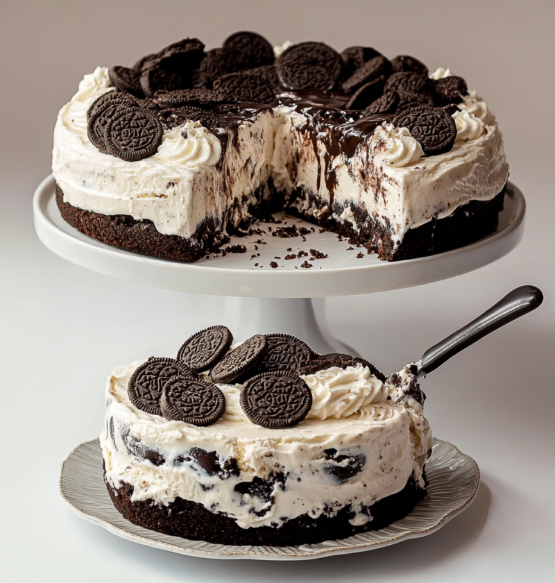 Cookies and Cream Ice Cream Cake Recipe No Bake Dessert 4 Cookies and Cream Ice Cream Cake Recipe No Bake Dessert