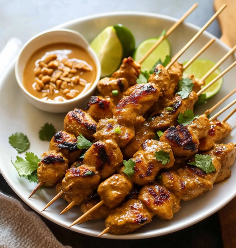 Chicken Satay Recipe with Creamy Peanut Sauce for Dinner 1 Chicken Satay Recipe with Creamy Peanut Sauce for Dinner