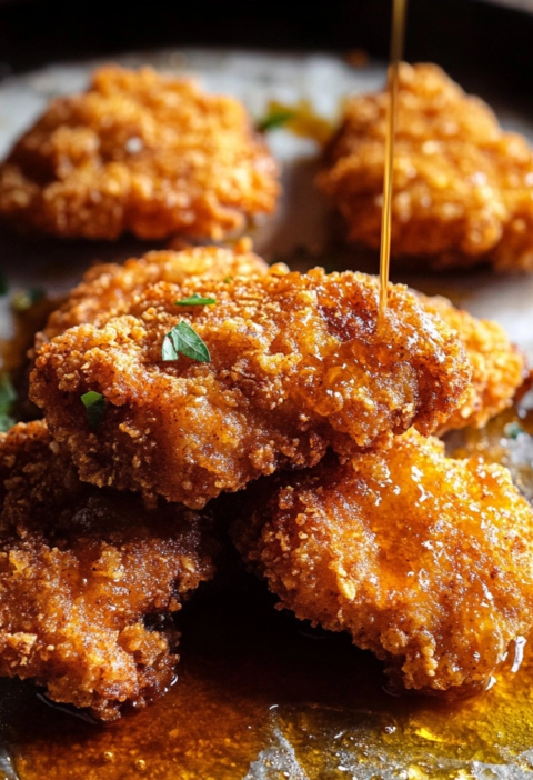 Hot Honey Chicken Recipe with Crispy Cornflake Coating