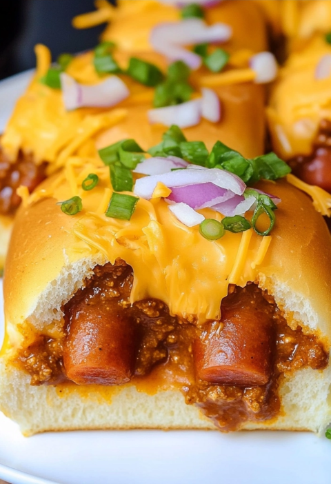 Chili Cheese Dog Sliders Recipe for Game Day