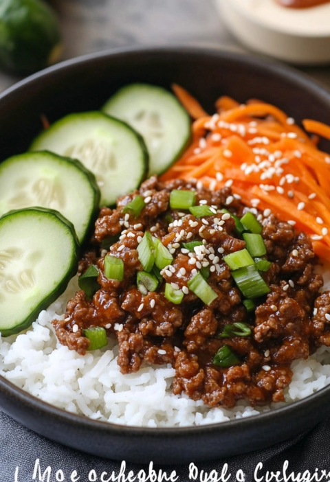 Korean Beef Cucumber Bowls