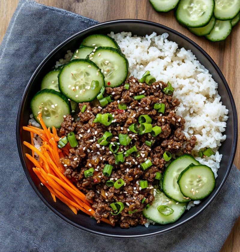 Korean Beef Cucumber Bowls